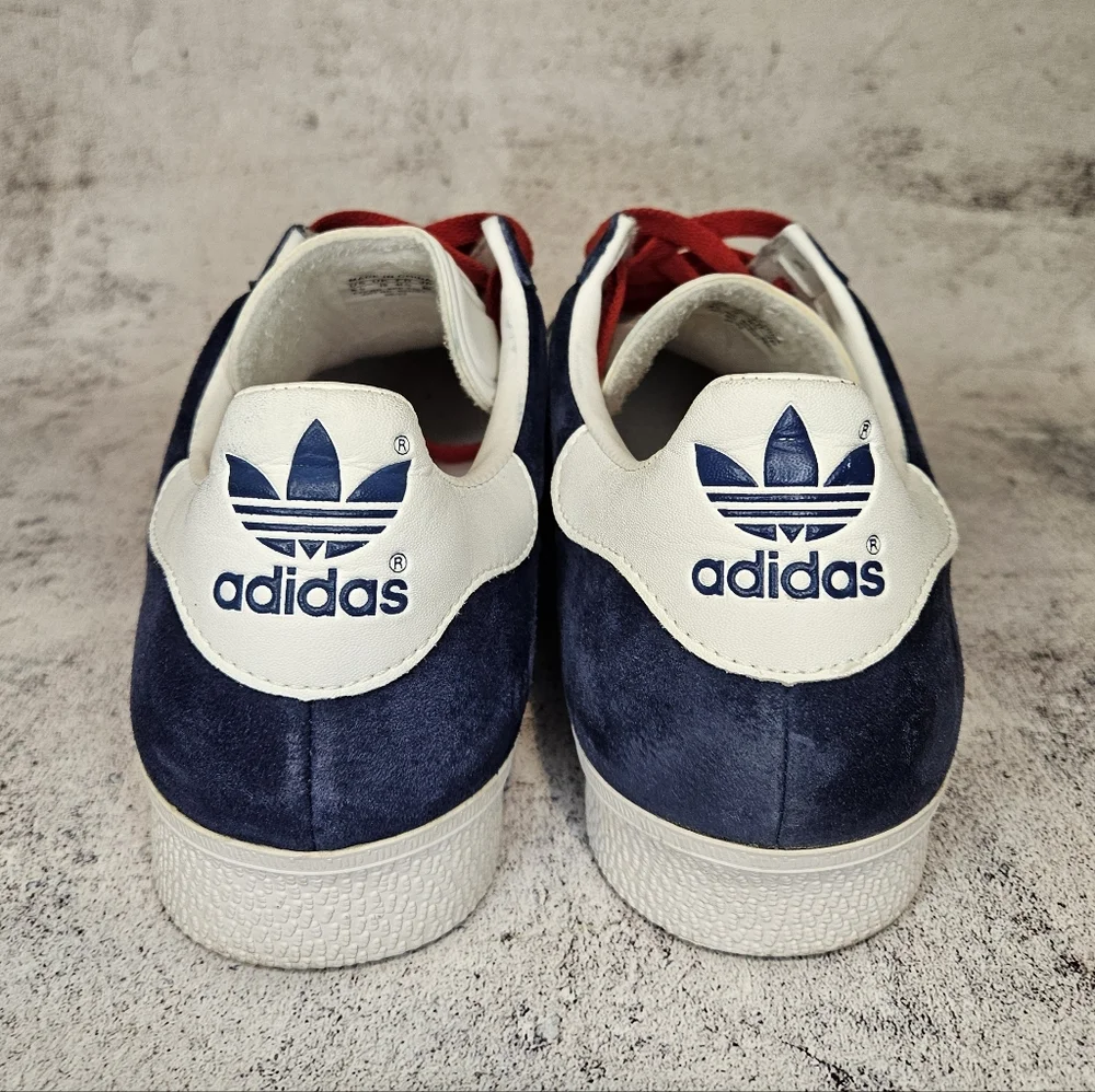 Vintage 2002 Adidas Suede Gazelles / Mens Size 10.5 / Blue & White - Picture 6 of 10
